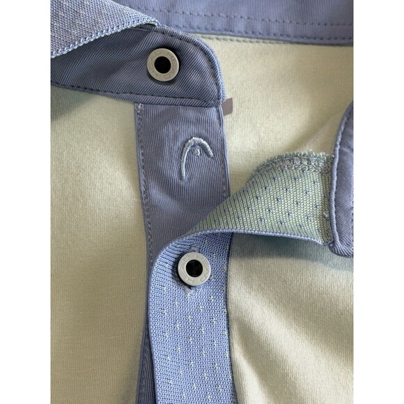 Head Golf Sportswear Men's Two-Tone Polo Shirt Size L Mint Green Blue Collar - Picture 5 of 16